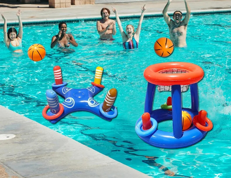 Inflatable Basketball Hoop Ring Toss Game