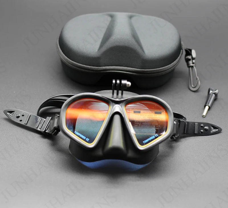 Diving Mask Snorkel Set with Camera Mount Black