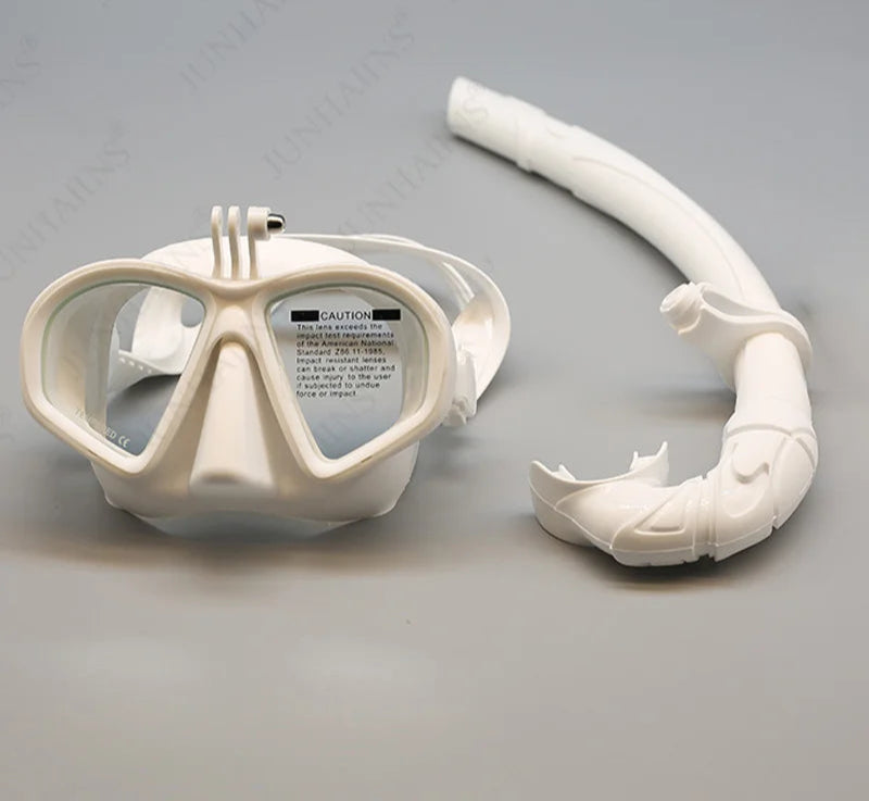Diving Mask Snorkel Set with Camera Mount Black