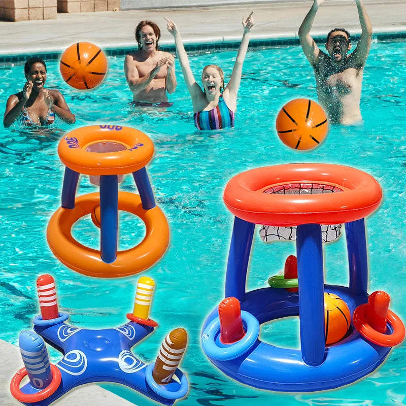 Inflatable Basketball Hoop Ring Toss Game