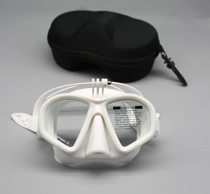 Diving Mask Snorkel Set with Camera Mount Black